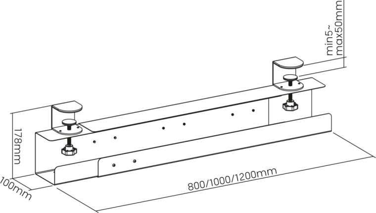 Longueur réglable 800/1000/1200 mm
