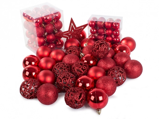 Décorations de Noël pour sapin - ensemble de 100 pièces avec étoile rouge