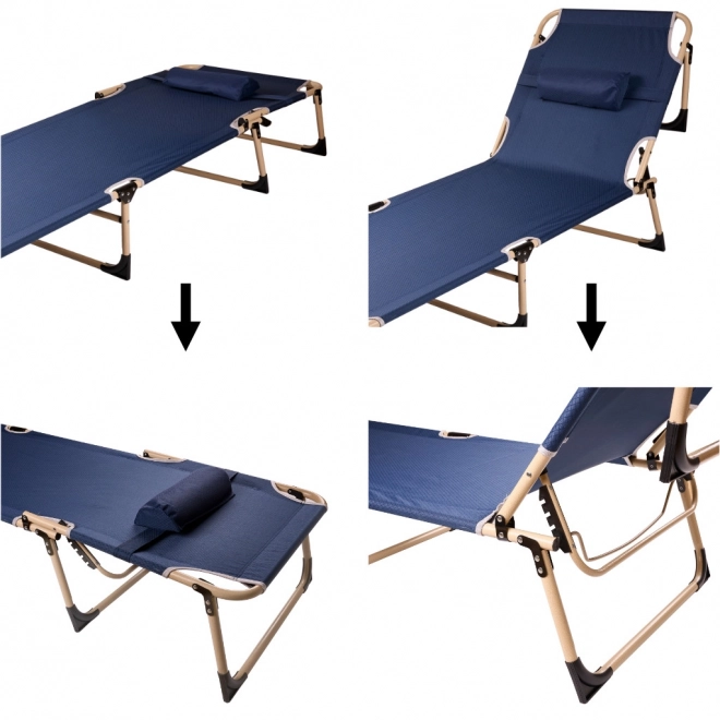 Lit de camp pliant touristique canadien 193 cm bleu foncé