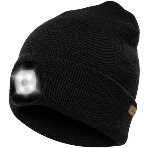 Bonnet d'hiver avec lampe frontale - Noir Trizand 22663