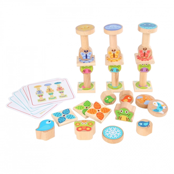 Lucy & Leo Petits amis - jeu d'équilibre en bois avec modèles 33 pièces