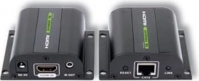 Extendeur HDMI sur Ethernet Cat5e/6/6a/7 jusqu’à 60 m avec récepteur IR, noir