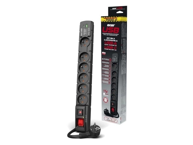 Protection contre les surtensions Acar S6 USB A+C 1,5 m