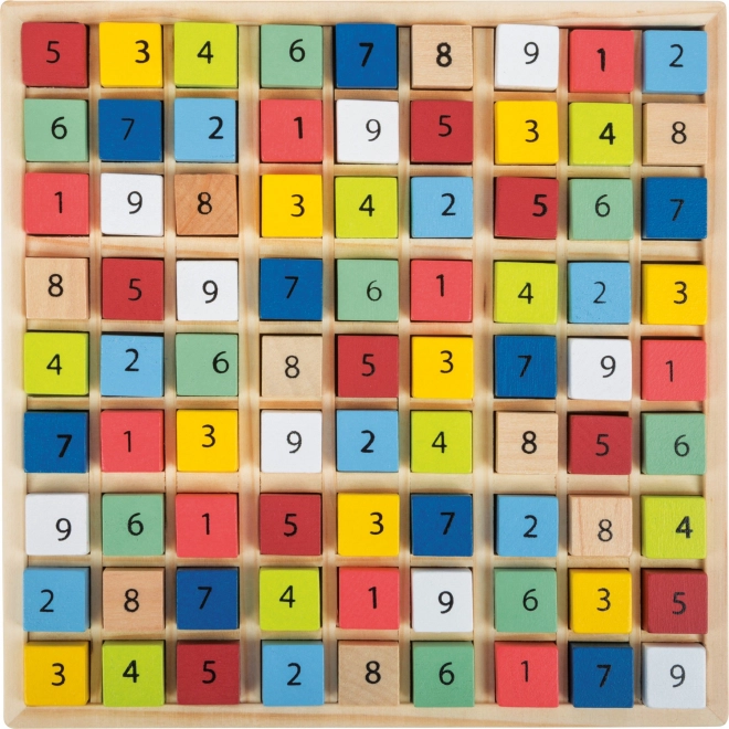 Petits pieds sudoku en bois cubes colorés