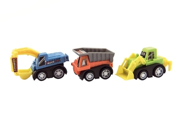 Ensemble mini véhicules de construction en plastique 5cm 6pcs sous blister
