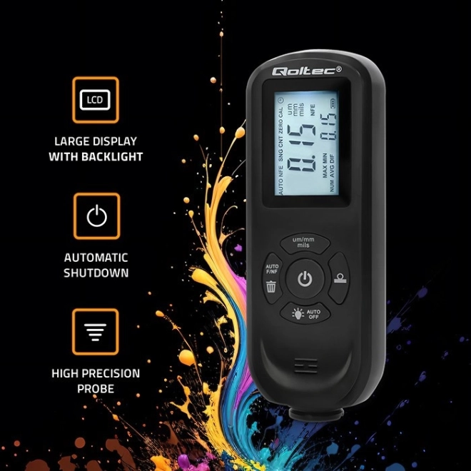 Mesureur d'épaisseur de peinture numérique avec écran LCD rétroéclairé latéral