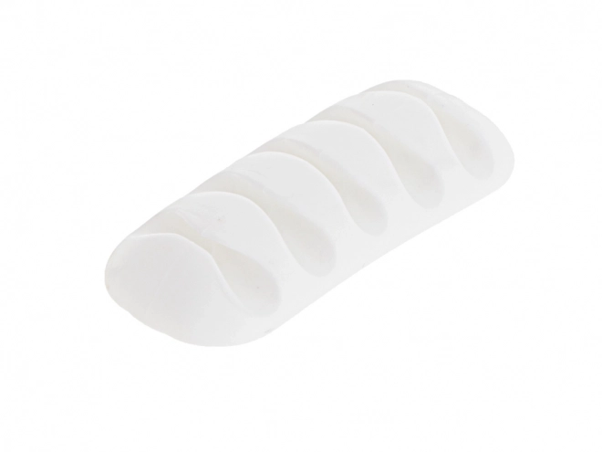 Support en silicone autoadhésif pour câbles blanc