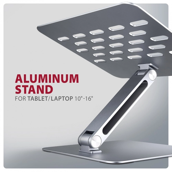 Support pour ordinateur portable AXAGON STND-LQ en aluminium, 10-16", angle réglable