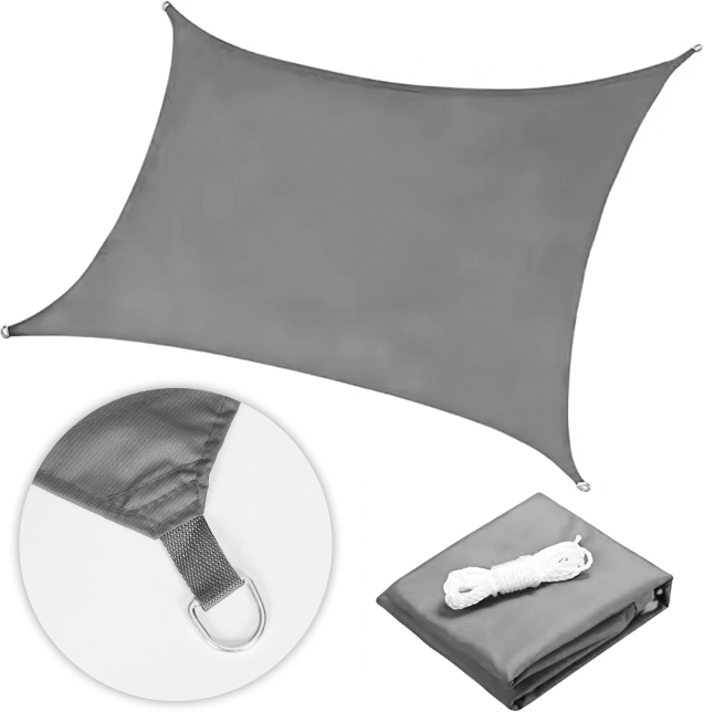 Voile d'ombrage carré beige avec capote imperméable ModernHome – 3 x 3 m