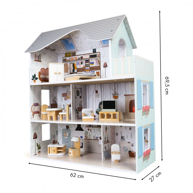 Maison de poupées avec mobilier Résidence Emma ECOTOYS