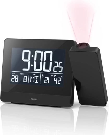 Projection 360° de l’heure au plafond et sur le mur