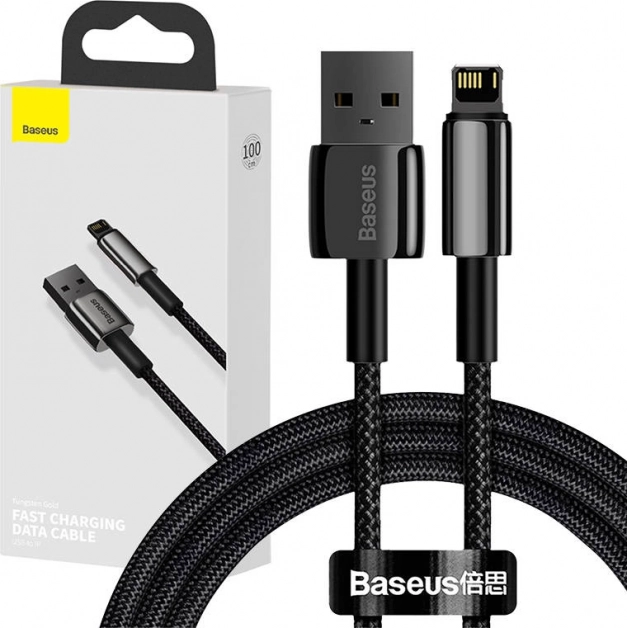 Baseus Tungsten Gold câble USB – Lightning 2,4 A 2 m – noir