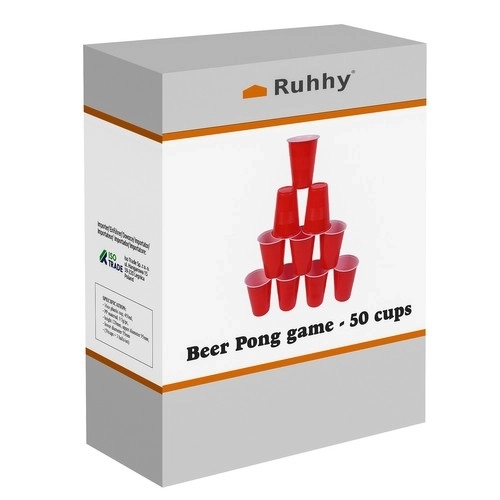 Jeu de Beer Pong - 50 gobelets rouges 21232
