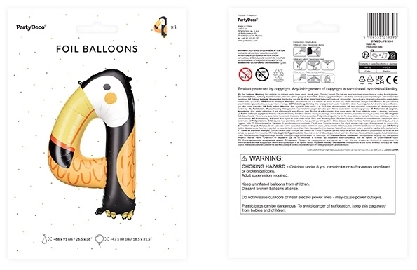 Ballon en feuille numéro 4 - Toucan 68 x 91 cm