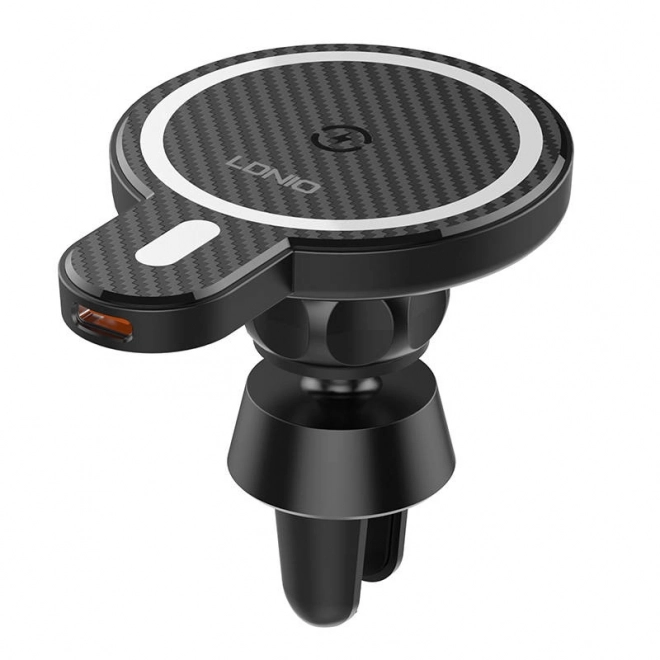 Support voiture LDNIO avec chargeur à induction 15W et anneau métallique