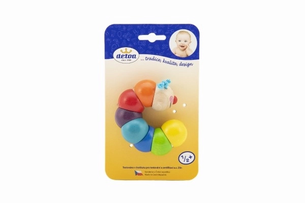 Housenka Tea colorée en bois 13cm sur carte 6m+