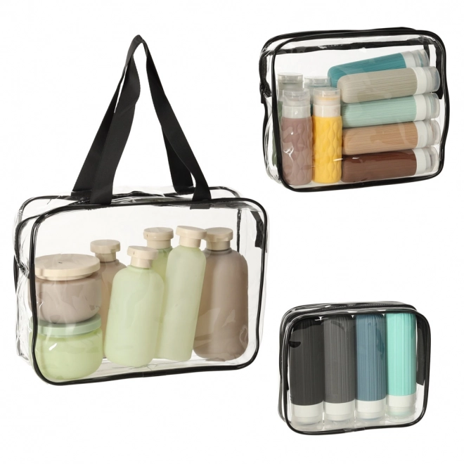 Ensemble de trousses de toilette transparentes de voyage - 3 pièces