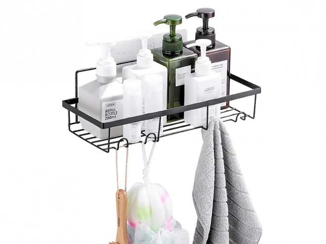 Étagère de salle de bain loft avec crochets