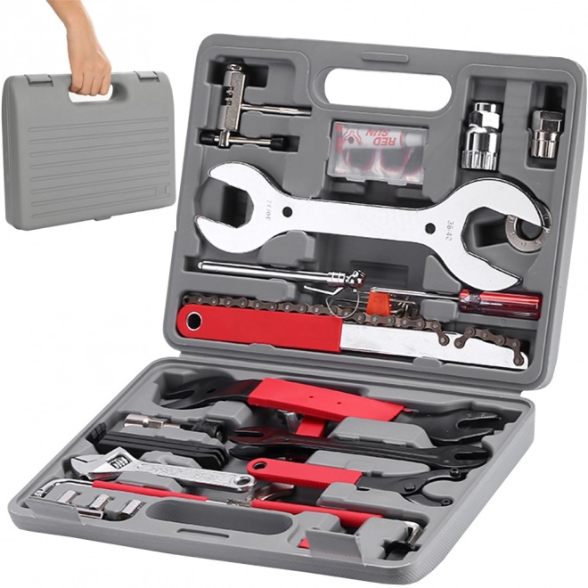 Ensemble d'outils vélo dans une mallette, 44 pièces
