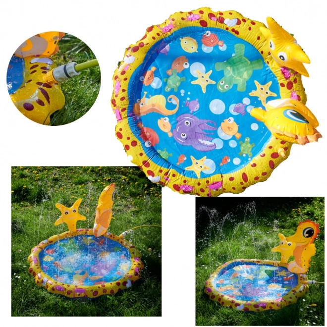Pataugeoire d'enfants avec fontaine de jardin - hippocampe