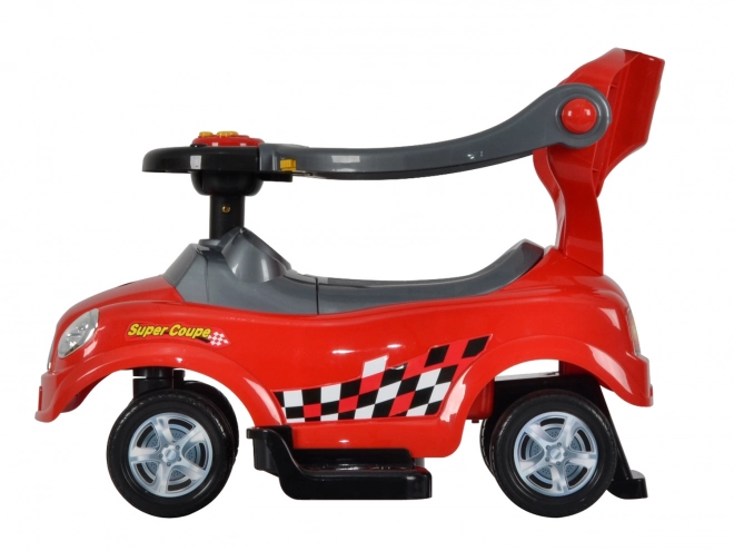 ECOTOYS Trottinette avec sons et barre de guidage Voiture rouge