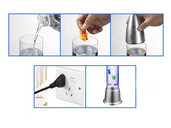 Lampe à eau avec poissons