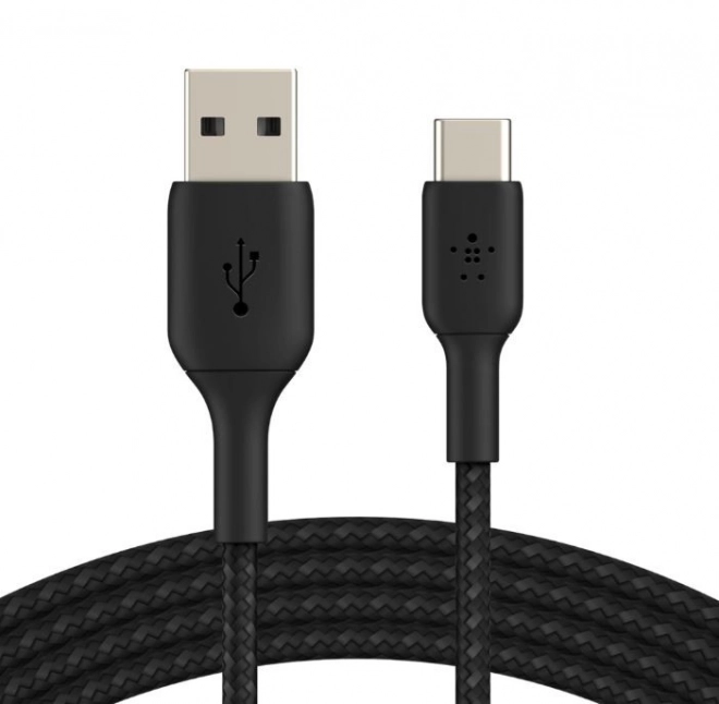 Câble tressé USB-C vers USB-A 2m noir