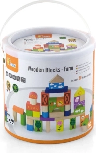 Jeu de construction en bois 50 blocs - ferme