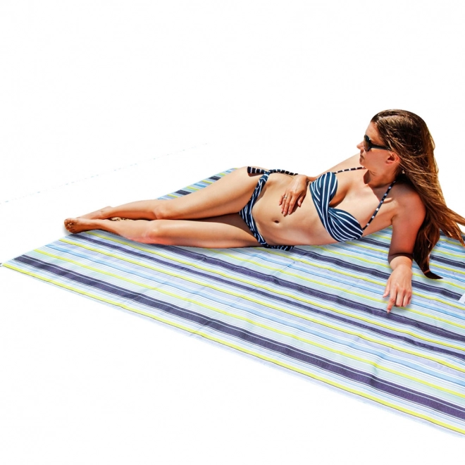 Couverture de pique-nique de plage 200x200cm bleue