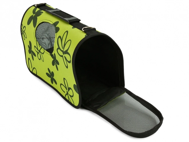 Sac de transport pour animaux de compagnie vert avec motif floral