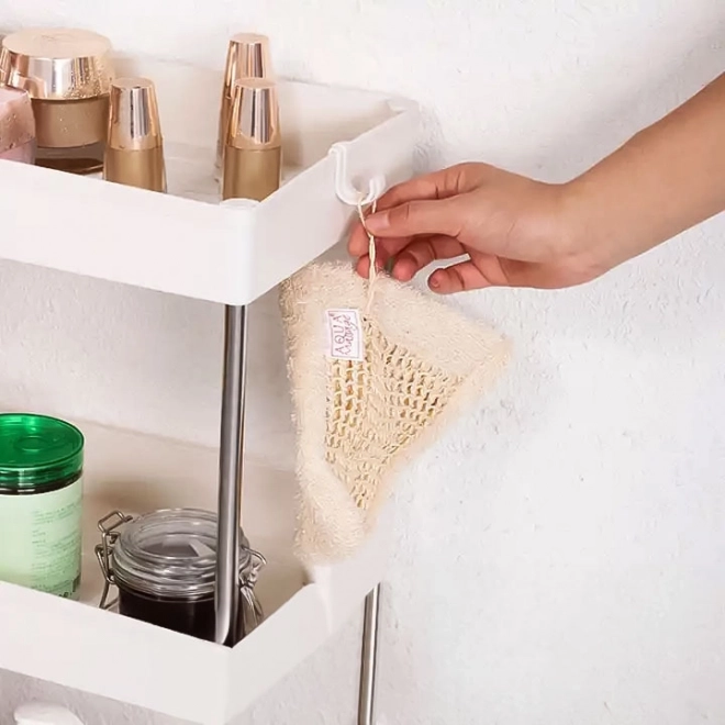 Étagère de salle de bain en plastique avec 4 étagères et roulettes