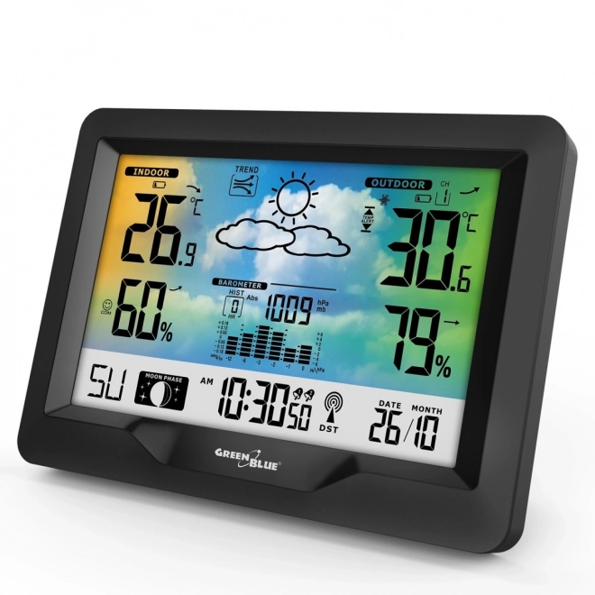 Station météorologique sans fil GB540N indicateur de confort, mesure de l'humidité, phases de la lune, horloge avec système DCF
