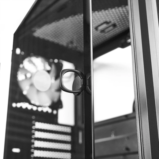 Verre trempé sur charnières et finition premium