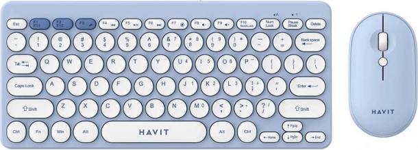 Ensemble clavier et souris sans fil Havit en bleu