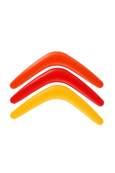Boomerang en plastique 28cm 3 couleurs