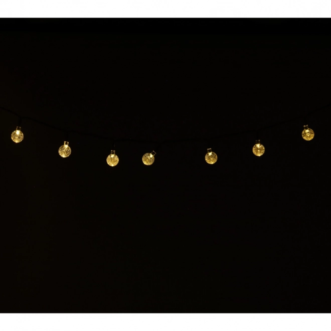 Éclairage LED solaire de jardin forme ronde 7m blanc chaud
