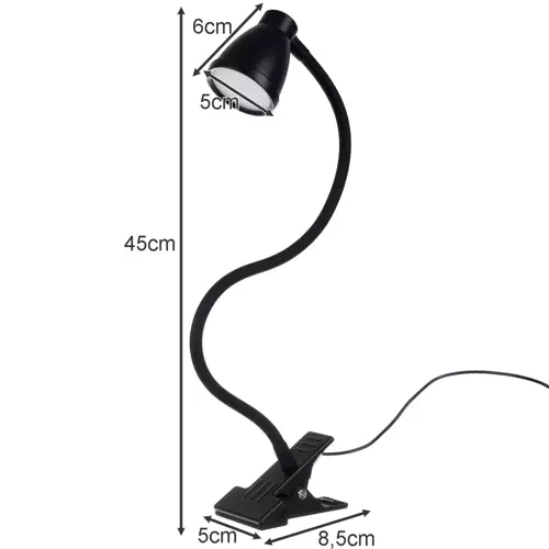 Lampe de table avec pince noire Izoxis