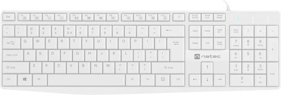 Clavier blanc Natec Nautilus avec pavé numérique