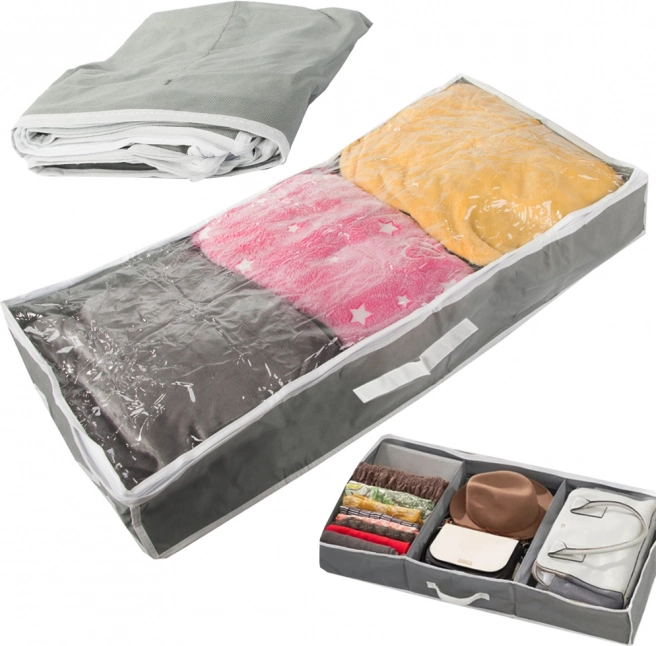 Organiseur de garde-robe sous le lit avec fermeture éclair
