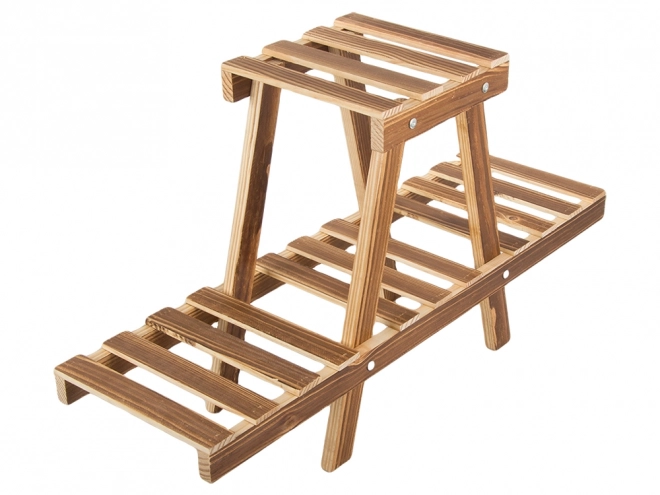Support en bois à deux niveaux pour plantes
