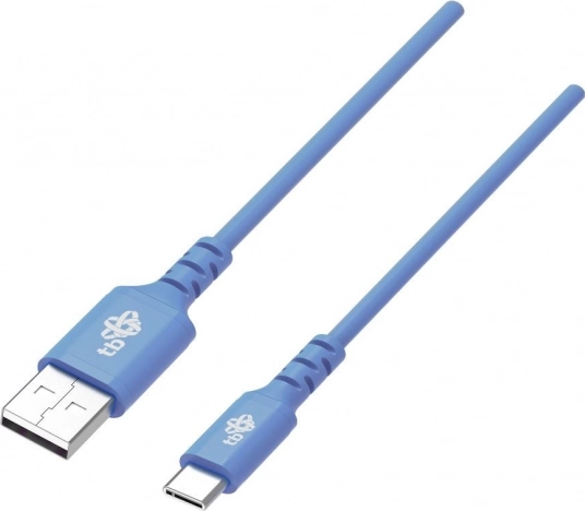 Câble USB–USB‑C en silicone 1 m bleu avec prise en charge Quick Charge
