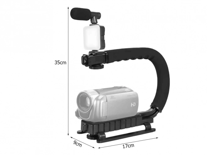 Kit de vlogging avec support, lumière LED et microphone