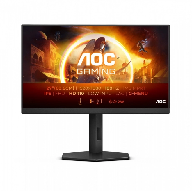 Moniteur de jeu 27 pouces IPS 180Hz avec HDMI et pivot
