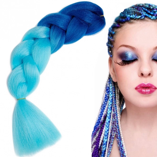 Cheveux synthétiques pour tresses ombrées bleues