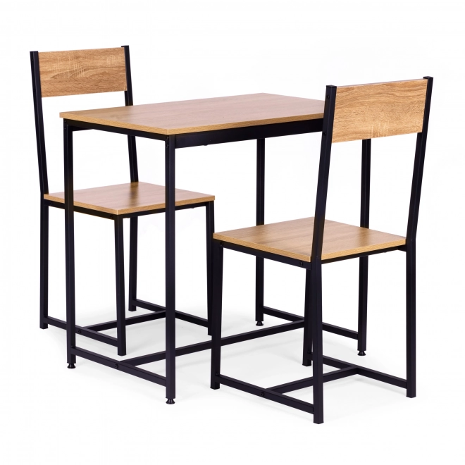 Ensemble de meubles : table et 2 chaises en métal et MDF
