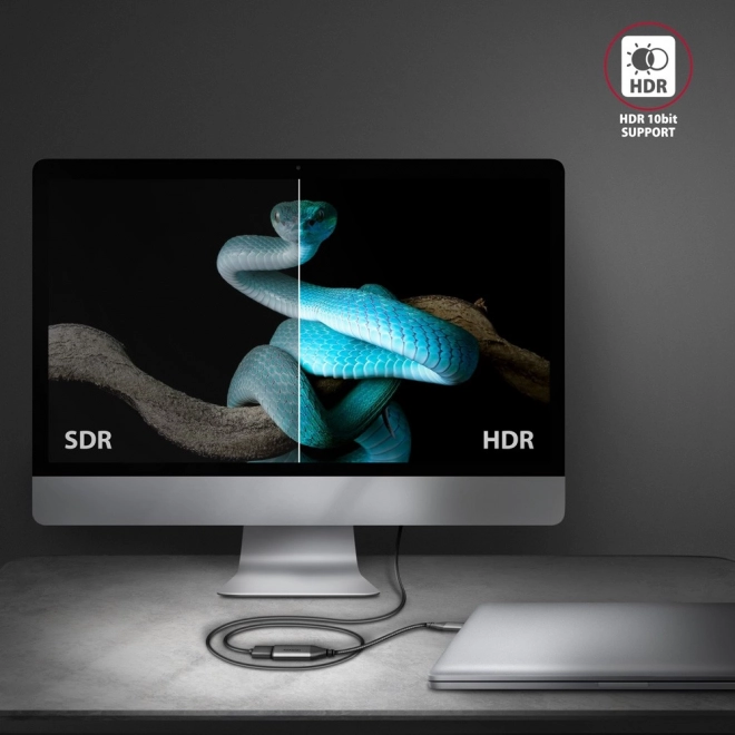 Adaptateur USB-C vers HDMI 4K/60Hz en aluminium, câble de 25 cm