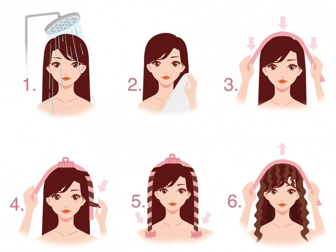Rouleau rose sans chaleur pour ondulation des cheveux