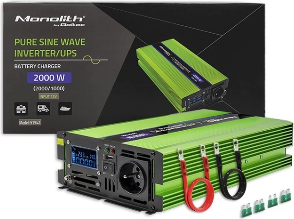 Onduleur Monolith à onde sinusoïdale pure 2000W avec chargeur et UPS