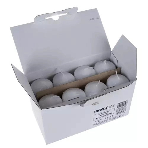 Bougie pilier blanche - ensemble de 8 pièces.