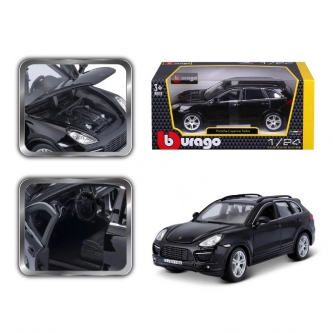 Modèle métallique Porsche Cayenne Turbo noir 1/24